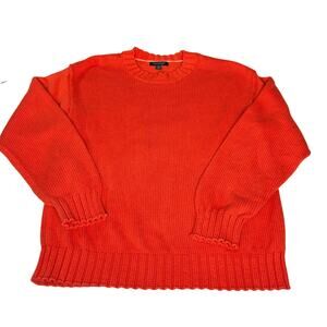 Banana Republic Men's sz Medium 100% Organic Cotton Sweater Orange Pullover LS